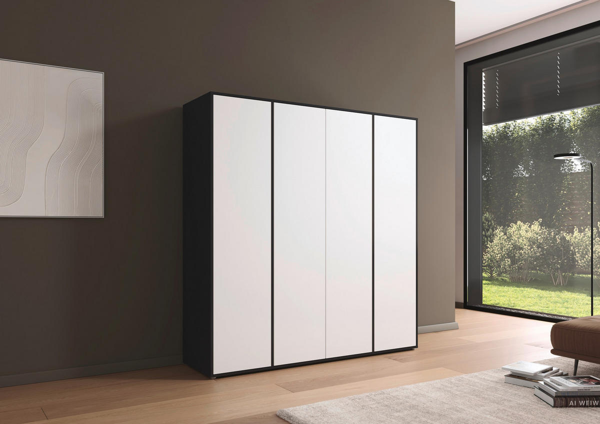 DREHTÜRENSCHRANK  in Grau, Weiß  - Weiß/Grau, MODERN, Holzwerkstoff (187/194/53cm) - Rauch Möbel