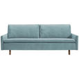 SCHLAFSOFA Flachgewebe Pastellblau  - Pastellblau/Eichefarben, KONVENTIONELL, Holz/Textil (220/85/98cm) - Carryhome