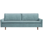 SCHLAFSOFA Flachgewebe Pastellblau  - Pastellblau/Eichefarben, KONVENTIONELL, Holz/Textil (220/85/98cm) - Carryhome