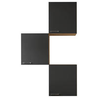 KÜCHENOBERSCHRANK 100/168,3/34,6 cm  in Schwarz, Eichefarben  - Eichefarben/Silberfarben, Basics, Holzwerkstoff/Metall (100/168,3/34,6cm) - Respekta