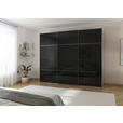 SCHWEBETÜRENSCHRANK  in Grau, Schwarz  - Chromfarben/Schwarz, KONVENTIONELL, Glas/Holzwerkstoff (242/223/68cm) - Novel