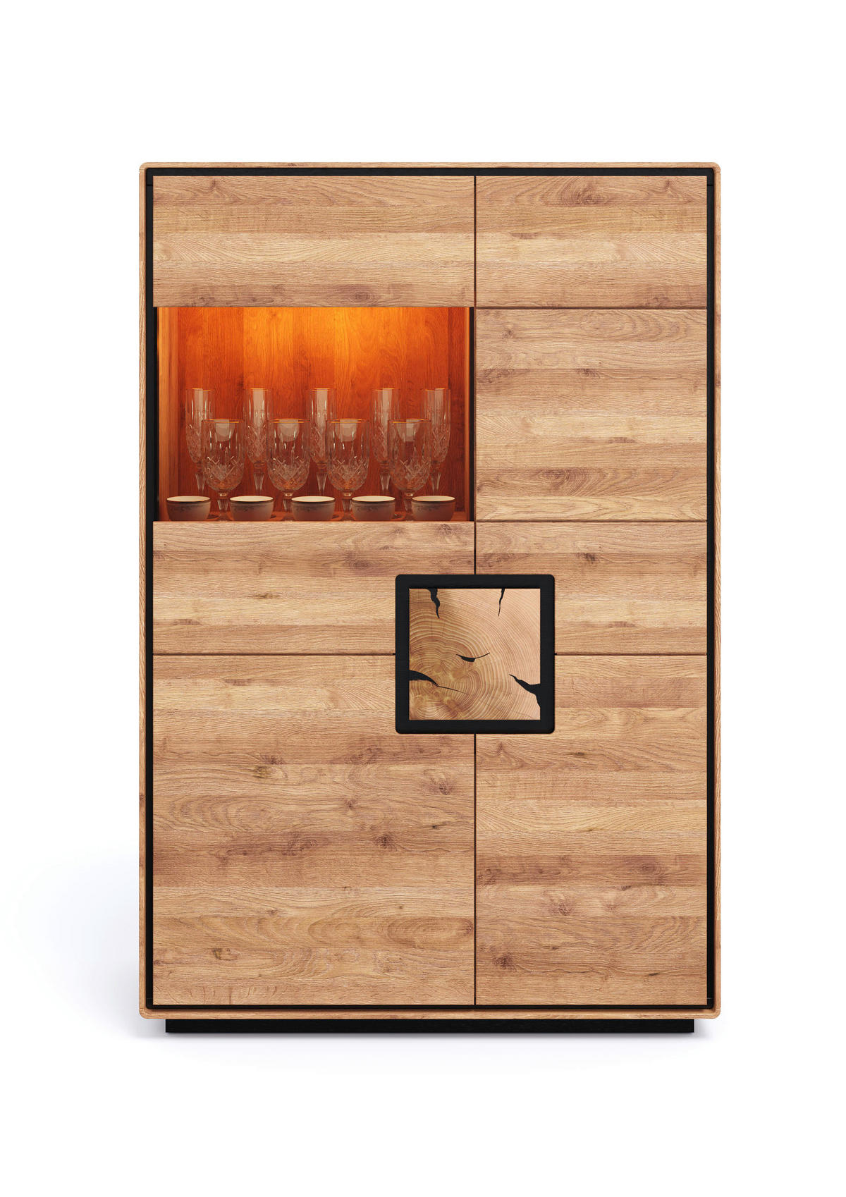HIGHBOARD  100/152/40 cm  - Wildeiche/Schwarz, Basics, Holz (100/152/40cm) - Livetastic