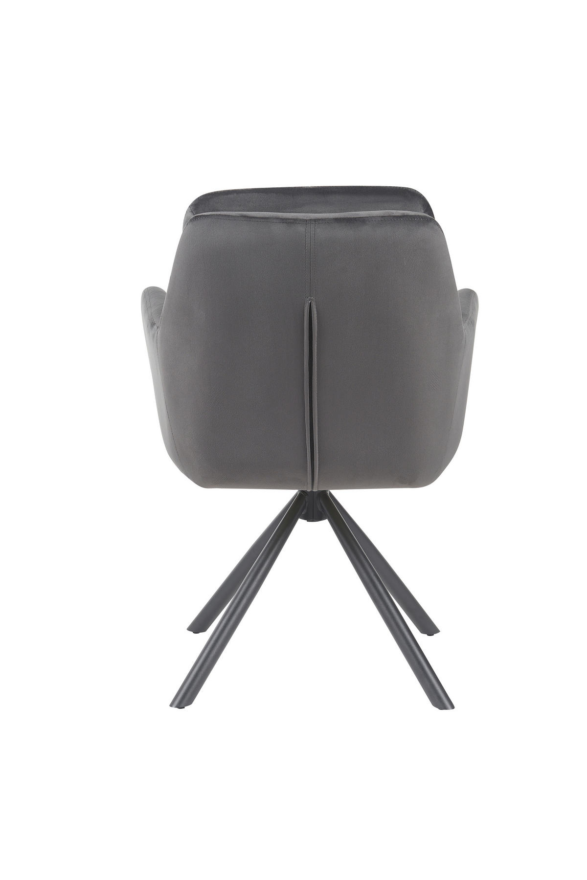 ARMLEHNSTUHL-SET 2 Stück  in Stahl Samt, Velours  - Dunkelgrau/Schwarz, MODERN, Textil/Metall (63/89/70cm) - MID.YOU