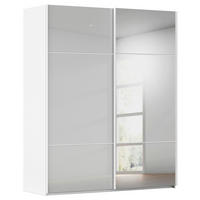 SCHWEBETÜRENSCHRANK 201/223/68 cm 2-türig Grau, Weiß  - Weiß/Grau, KONVENTIONELL, Glas/Holzwerkstoff (201/223/68cm) - Novel