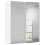 SCHWEBETÜRENSCHRANK  in Grau, Weiß  - Weiß/Grau, KONVENTIONELL, Glas/Holzwerkstoff (162/223/68cm) - Novel