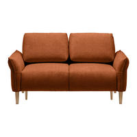 2-SITZER-SOFA in Webstoff Terracotta  - Eichefarben/Terracotta, Modern, Holz/Textil (150/85/92cm) - MID.YOU