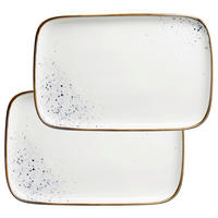 SERVIERPLATTEN-SET Pintar  - Blau/Beige, Trend, Keramik (30/2/20cm) - Mäser