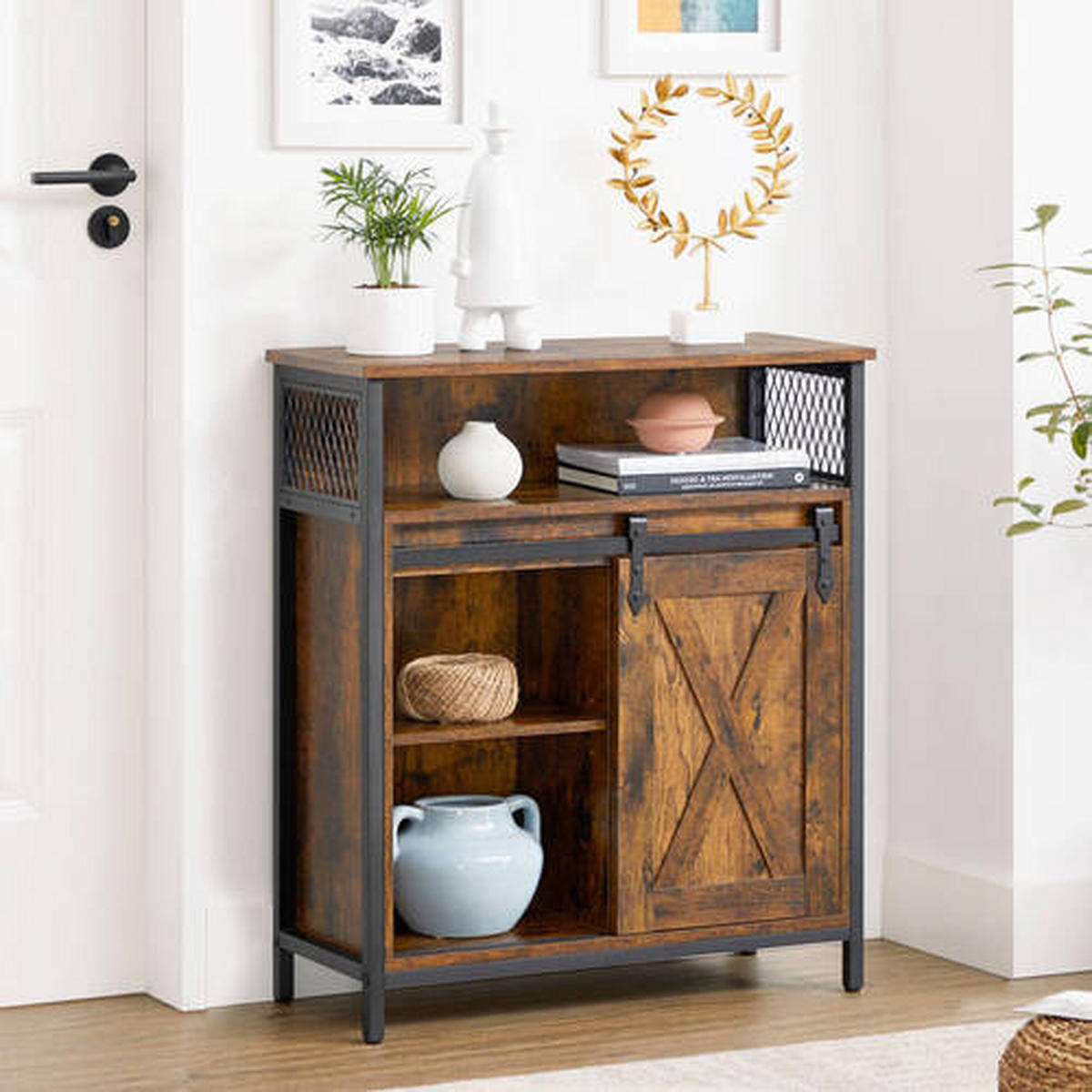 KOMMODE  in 70/80/30 cm  - Schwarz/Braun, Trend, Holzwerkstoff/Metall (70/80/30cm) - Boxxx