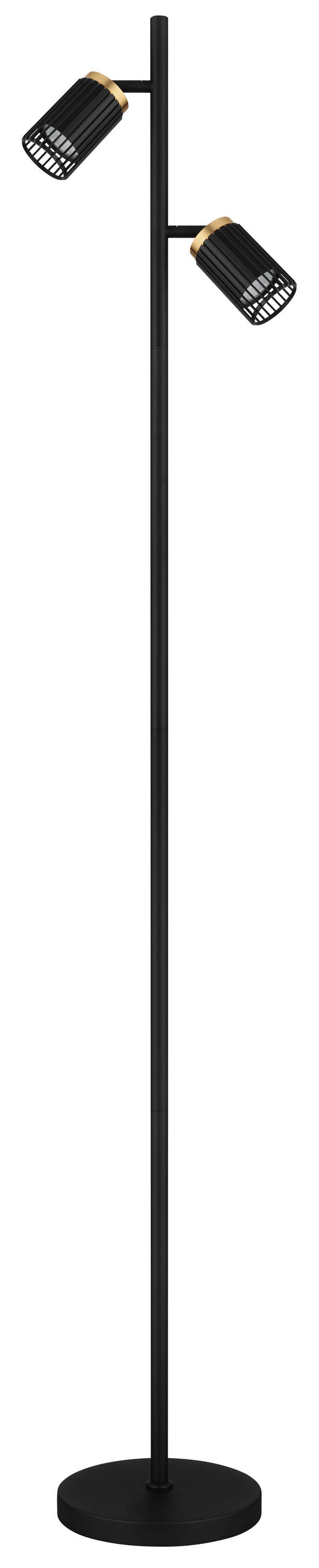 STOJACÍ LAMPA, 27,5/22/158 cm - černá/barvy zlata, Design, kov/plast (27,5/22/158cm) - Globo