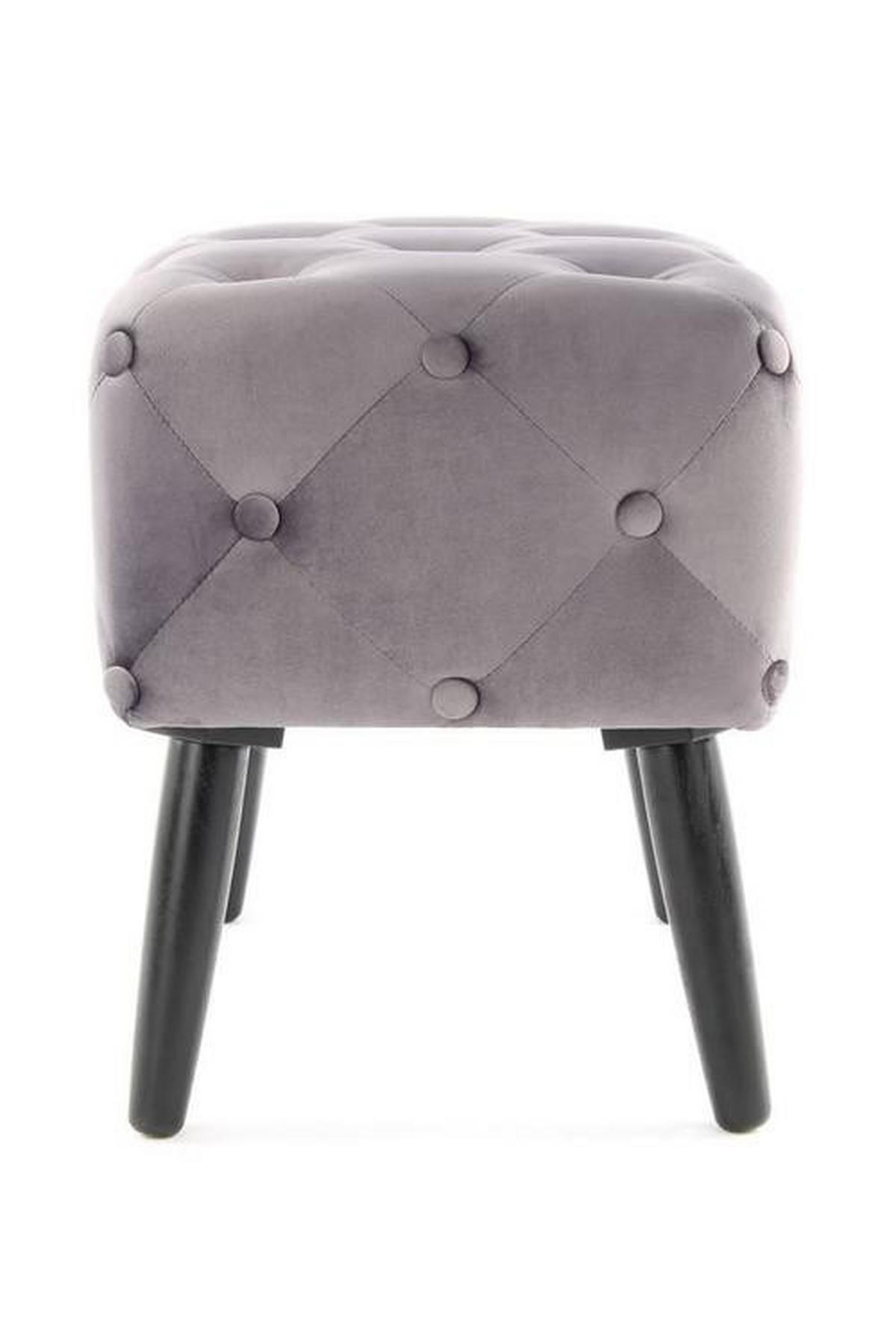 TABURETKA, textil, kompozitné drevo, 40/48/60 cm - čierna/sivá, Basics, kompozitné drevo/textil (40/48/60cm)