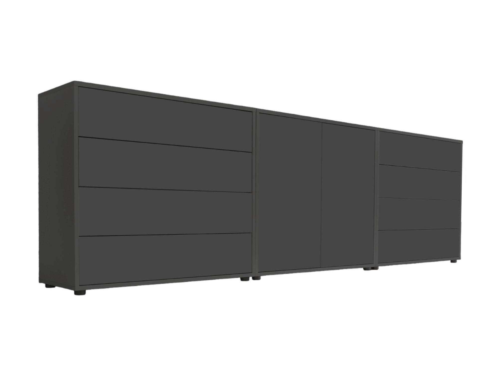 Mid.you Sideboard Mailand Set 4 Anthrazit 237x73x33 cm
