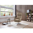 RELAXSESSEL in Leder Hellbraun - Hellbraun/Edelstahlfarben, Design, Leder/Metall (70/124/85cm) - Cantus