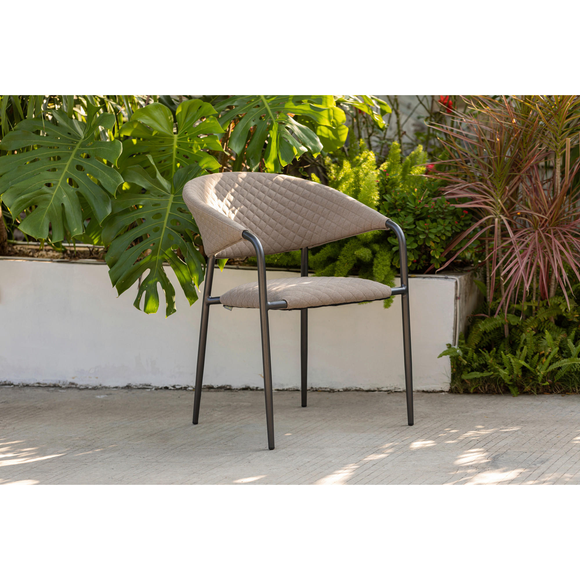 STAPELSESSEL Aluminium Naturfarben, Sandfarben  - Sandfarben/Anthrazit, MODERN, Textil/Metall (58/83/66cm) - Gardenson