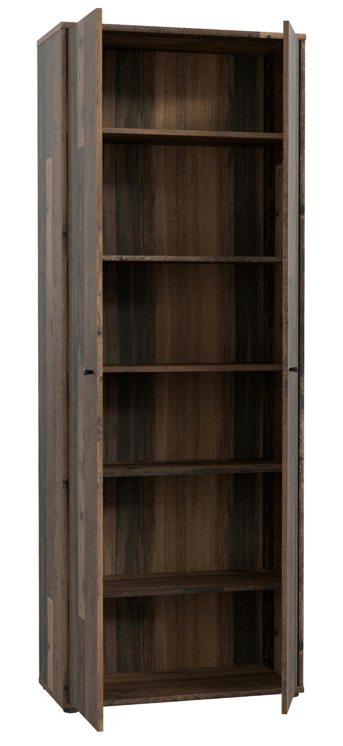 DREHTÜRENSCHRANK  in Dunkelbraun, Graubraun  - Dunkelbraun/Graubraun, Design, Holzwerkstoff (73,7/197,5/34,8cm)