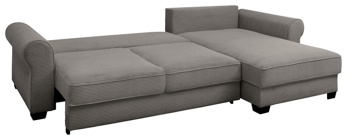 ECKSOFA in Cord Braun  - Schwarz/Braun, KONVENTIONELL, Kunststoff/Textil (318/197cm) - MID.YOU