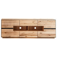 KOMODA POD TELEVIZI, divoký dub, antracitová, 181/62/47 cm - antracitová, Konvenční, kov/dřevo (181/62/47cm) - Linea Natura