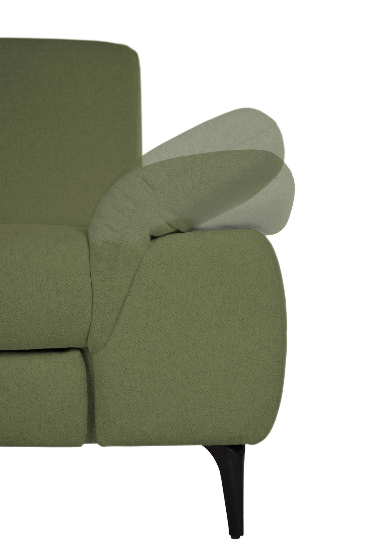 ECKSOFA ALMA in Chenille Grün  191/285 cm  - Schwarz/Grün, Design, Textil/Metall (191/285cm) - Livetastic