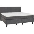 BOXSPRINGBETT 200/200 cm  in Anthrazit  - Anthrazit/Schwarz, Design, Holz/Textil (200/200cm) - Hom`in