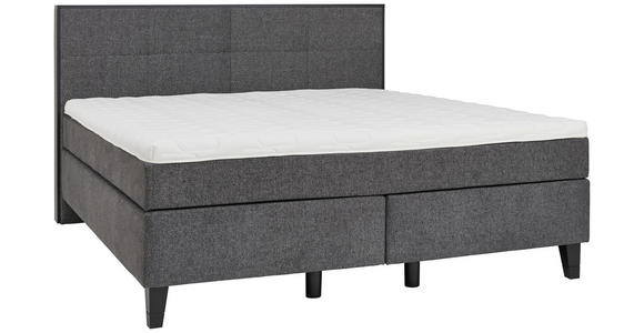 BOXSPRINGBETT 200/200 cm in Anthrazit - Anthrazit/Schwarz, Design, Holz/Textil (200/200cm) - Hom`in