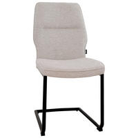 SZÁNKÓTALPAS SZÉK fém, textil bézs  - bézs/fekete, Design, textil/fém (45/91/62cm) - Xora
