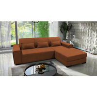 ECKSOFA Rostfarben Struktur, Bouclé  - Rostfarben/Schwarz, Design, Kunststoff/Textil (270/175cm) - MID.YOU