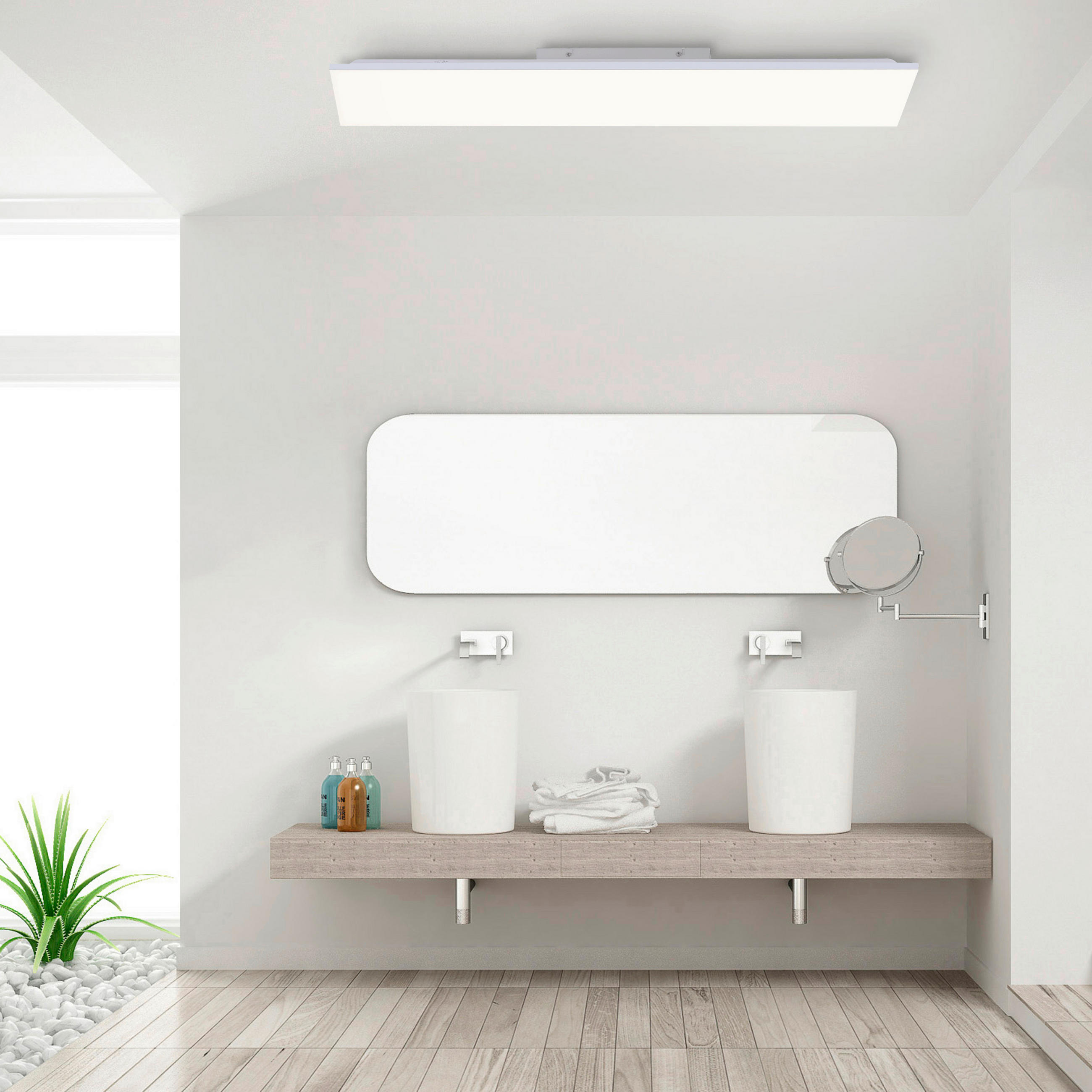 LED-DECKENLEUCHTE Eleonora 100/25/6,2 cm   - KONVENTIONELL, Kunststoff/Metall (100/25/6,2cm)
