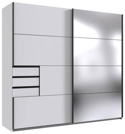 ORMAR S KLIZNIM VRATIMA bijela   - bijela/crna, Moderno, drvni materijal/metal (225/210/64cm) - Modern Living