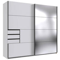  SCHWEBETÜRENSCHRANK 225/210/64 cm 2-türig  - Weiss/Schwarz, Modern, Holzwerkstoff/Metall (225/210/64cm) - MID.YOU