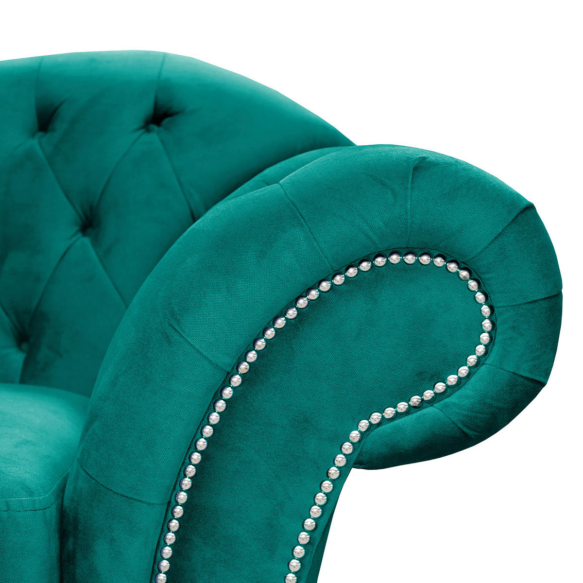 3-SITZER-SOFA SHEFFIELD Mikrofaser Türkis  - Türkis/Braun, Design, Holz/Textil (230/92/90cm) - P & B