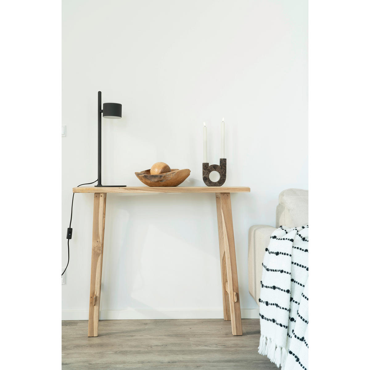 KONSOL i trä   30/80/90 cm  - teakfärg, Basics, trä (30/80/90cm)