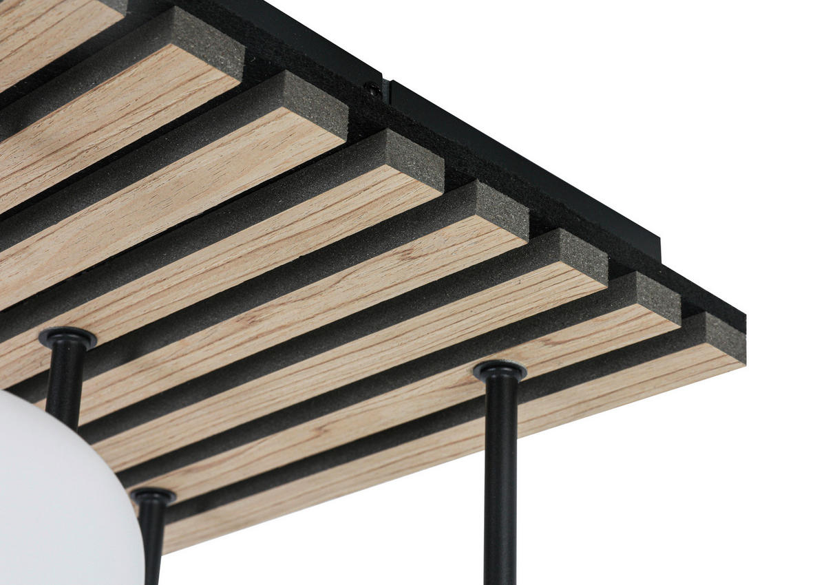 HÄNGELEUCHTE 38/39/59 cm   - Eichefarben/Schwarz, Trend, Glas/Holzwerkstoff (38/39/59cm) - Collet's Monde