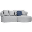 ECKSOFA in Flachgewebe Grau  235/166 cm  - Schwarz/Dunkelblau, MODERN, Kunststoff/Textil (235/166cm) - Hom`in