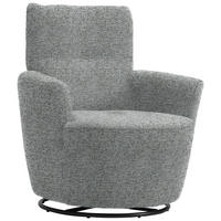 SESSEL in Chenille, Flachgewebe Pastellblau, Grau  - Pastellblau/Schwarz, Design, Textil/Metall (81/92/84cm) - Xora