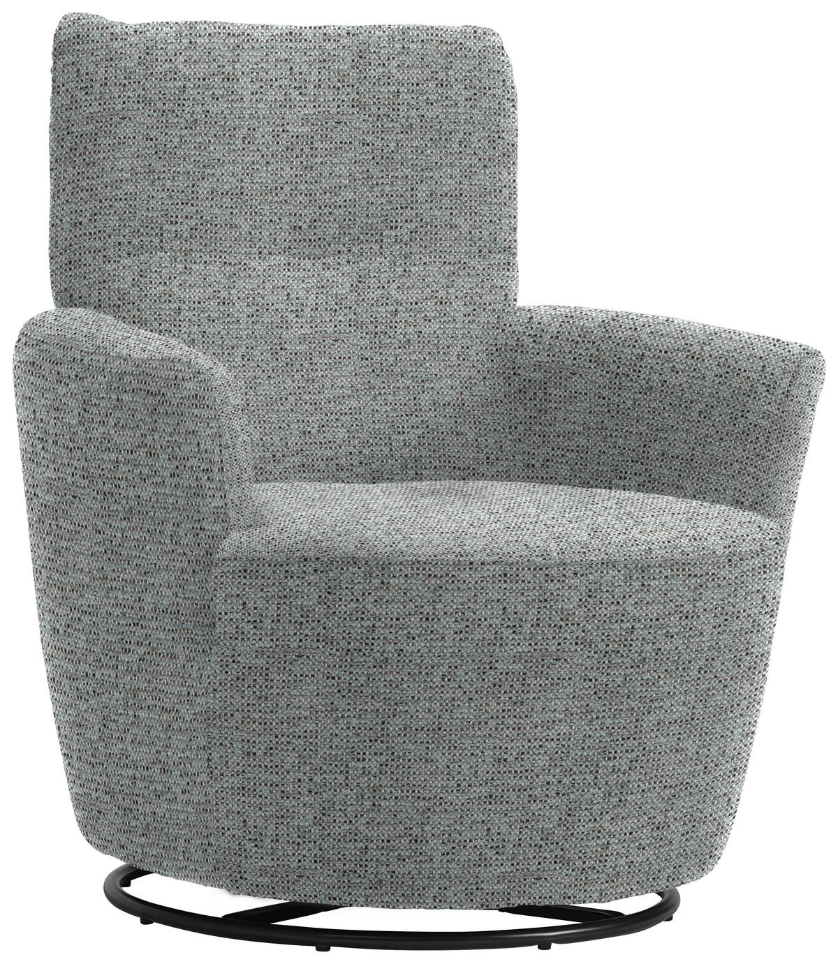 SESSEL in Chenille, Flachgewebe Pastellblau, Grau  - Pastellblau/Schwarz, Design, Textil/Metall (81/92/84cm) - Xora