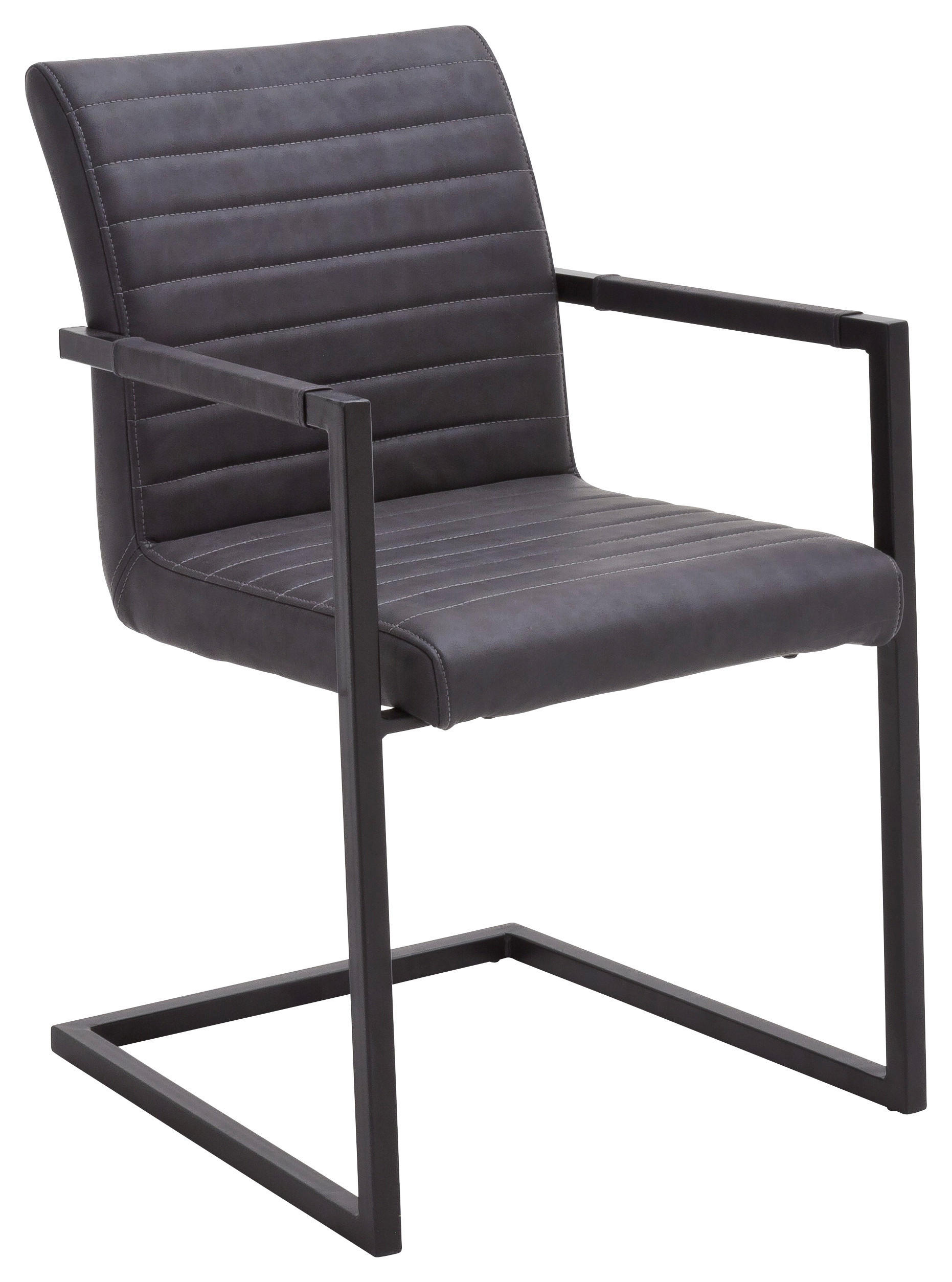 ARMLEHNSTUHL  in Stahl  - Schwarz/Grau, Design, Textil/Metall (54/86/63cm) - Livetastic