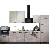 KÜCHENLEERBLOCK 340 cm   in Graphitfarben, Grau, Hellgrau  - Schwarz/Graphitfarben, Design, Holzwerkstoff/Metall (340cm) - Xora