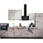 KÜCHENLEERBLOCK 340 cm   in Grau, Weiß  - Schwarz/Graphitfarben, Design, Holzwerkstoff/Metall (340cm) - Xora