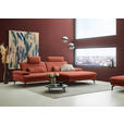 ECKSOFA  in Chenille, Flachgewebe Terracotta  284/180 cm  - Terracotta/Schwarz, Design, Textil/Metall (284/180cm) - Dieter Knoll
