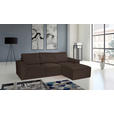 ECKSOFA Braun Chenille - Schwarz/Braun, KONVENTIONELL, Kunststoff/Textil (272/168cm) - Carryhome