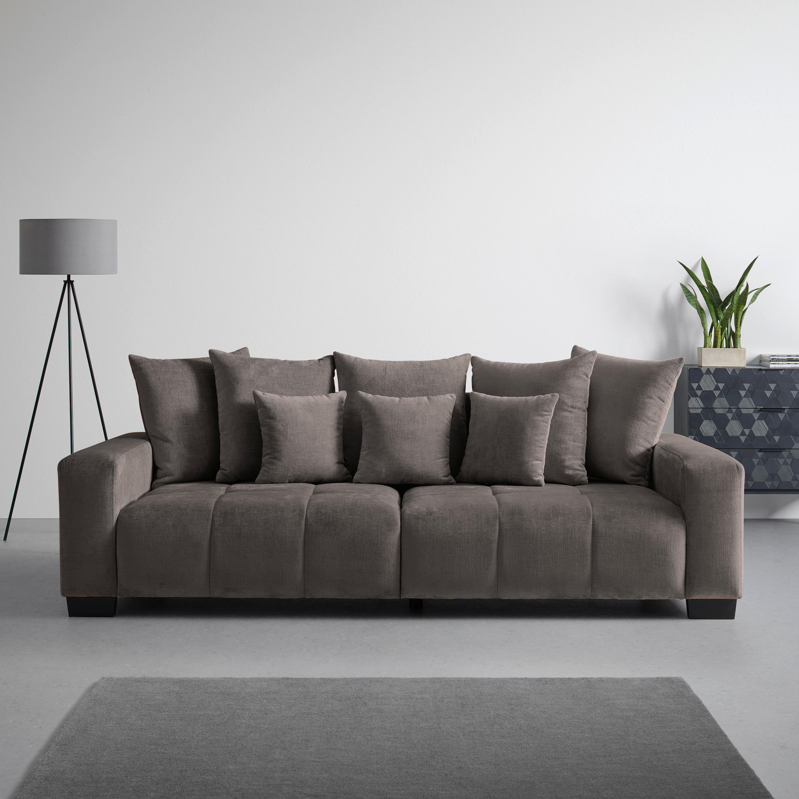 BIG SOFFA i grafitfärgad  - grafitfärgad/svart, Modern, trä (246/93/124cm) - MID.YOU