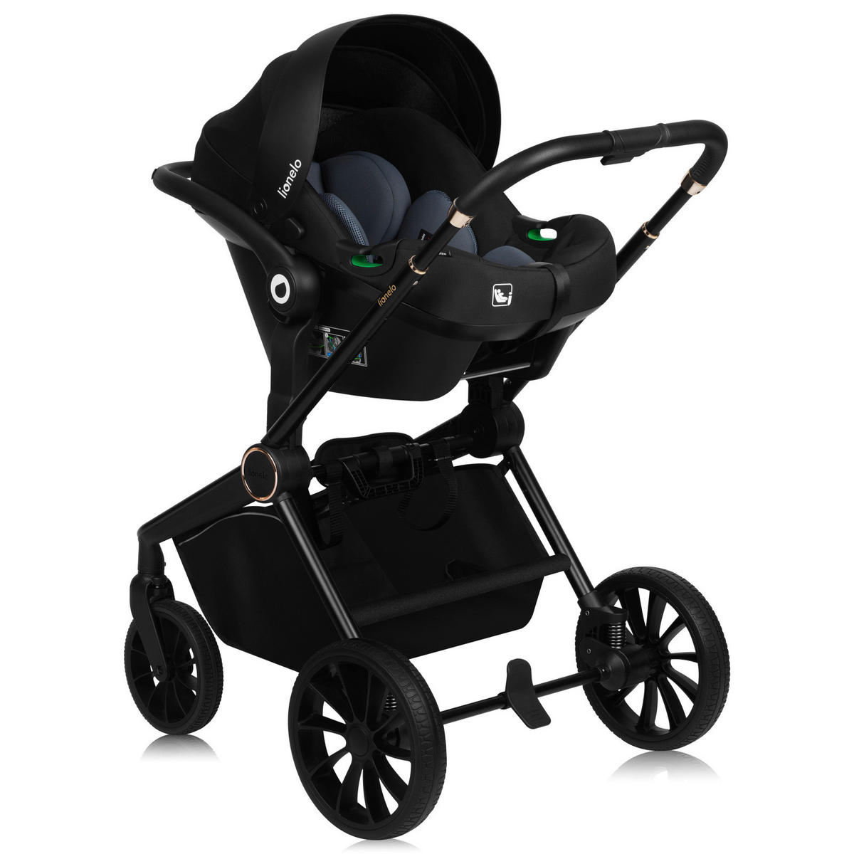 KINDERWAGENSET  Mika Plus 3 in 1  Brown Rust  - Cognac/Schwarz, Basics, Textil (93/62/110cm) - Lionelo