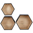 WANDREGALSET 30-37/26-32/9-12 cm  - Schwarz/Eiche Artisan, Basics, Holzwerkstoff (30-37/26-32/9-12cm) - Xora