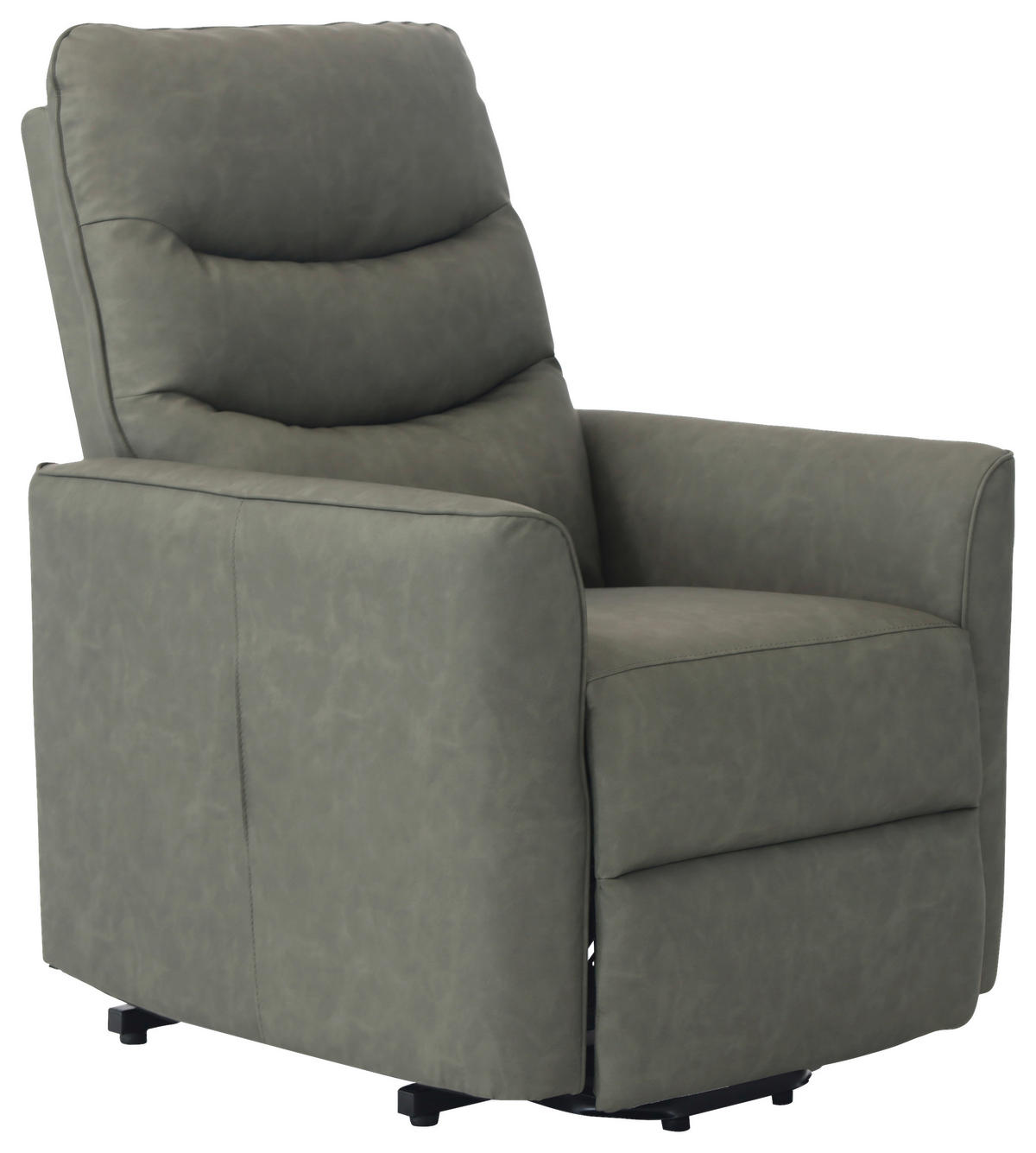 RECLINERFÅTÖLJ i läderimitation grön  - grön/svart, Klassisk, metall/textil (76/105/88cm) - MID.YOU