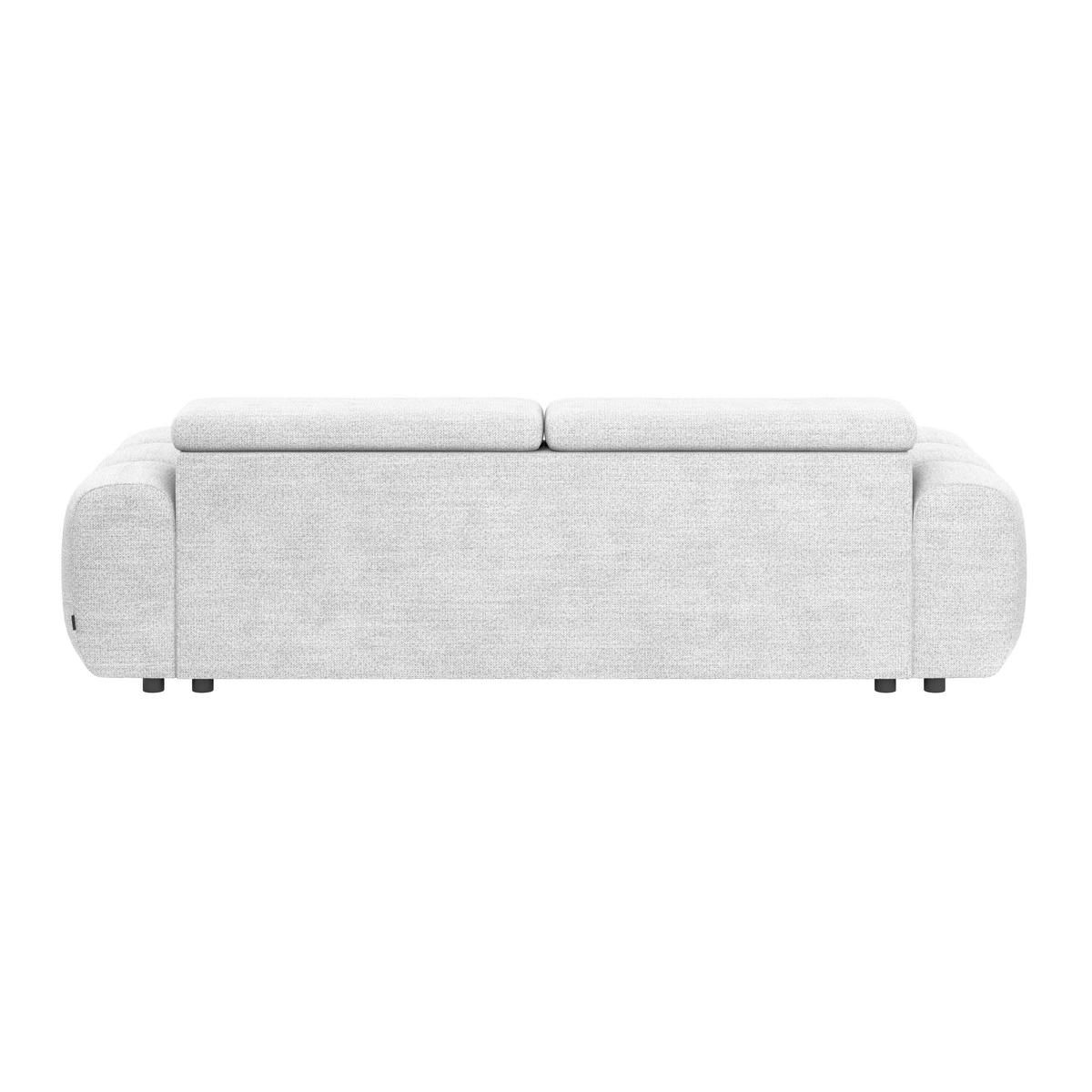 BIGSOFA inkl. mot. Funktion Webstoff Grauweiß  - Grauweiß/Schwarz, Design, Kunststoff/Textil (248/77-97/108cm) - Welnova