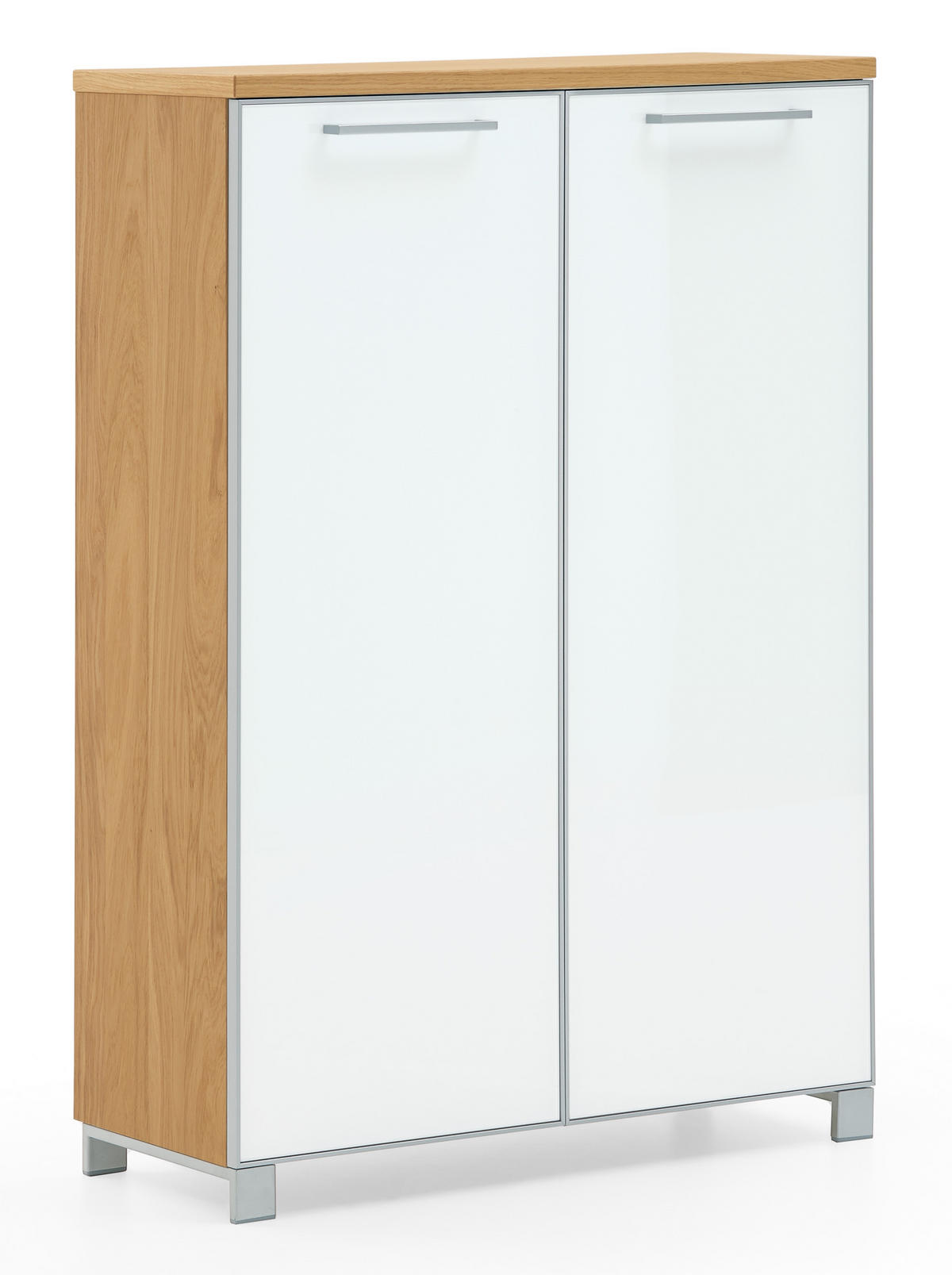 GARDEROBE 6-teilig  in 260/193/40 cm  - Hellbraun/Weiss, Design, Glas/Holz (260/193/40cm)