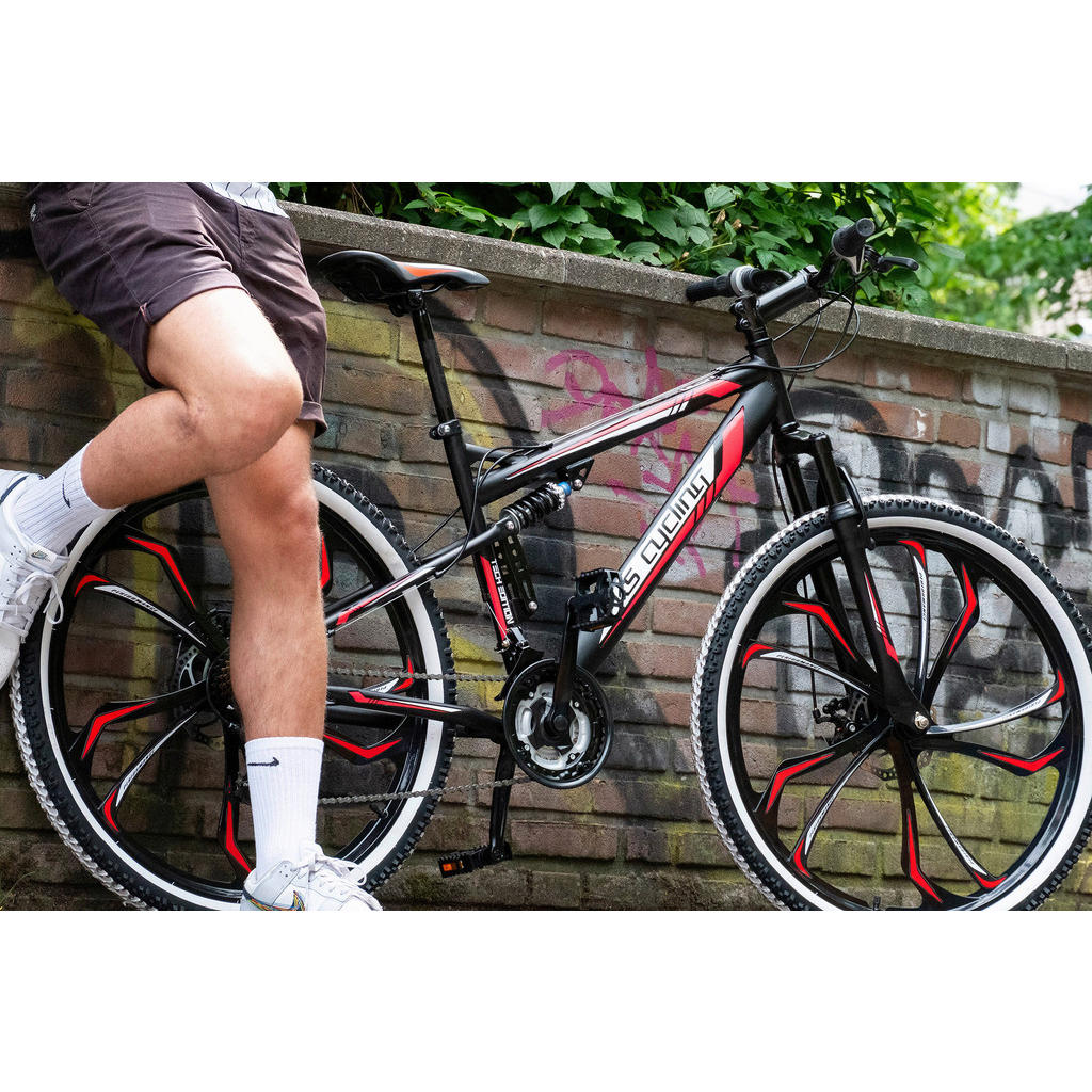 Thumbnail - Atrigo Mountainbike Fully Scrawler 601M, Rot, Schwarz, Metall, 139x80x21 cm, Freizeit, Sport & Fitness, Fahrräder, Mount...