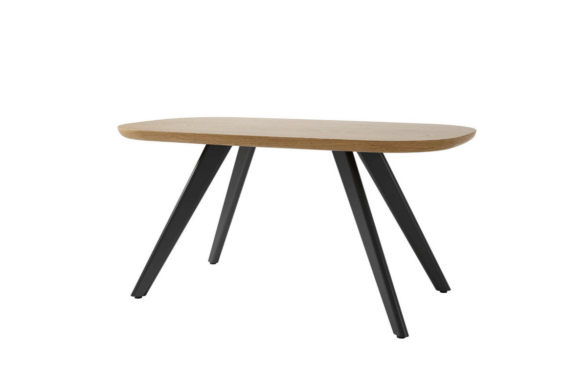ESSTISCH 160/90/76 cm Nachbildung  Metall, Holzwerkstoff bootsförmig Eichefarben  - Eichefarben, MODERN, Holzwerkstoff/Metall (160/90/76cm) - Schöner Wohnen
