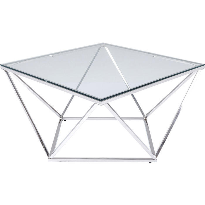 COUCHTISCH ESG 80/80/45 cm Edelstahlfarben  - Edelstahlfarben, Basics, Glas/Metall (80/80/45cm) - Kare-Design