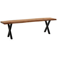 SITTBÄNK i trä akaciefärgad  - svart/akaciefärgad, Modern, metall/trä (140/45,5/40cm) - MID.YOU