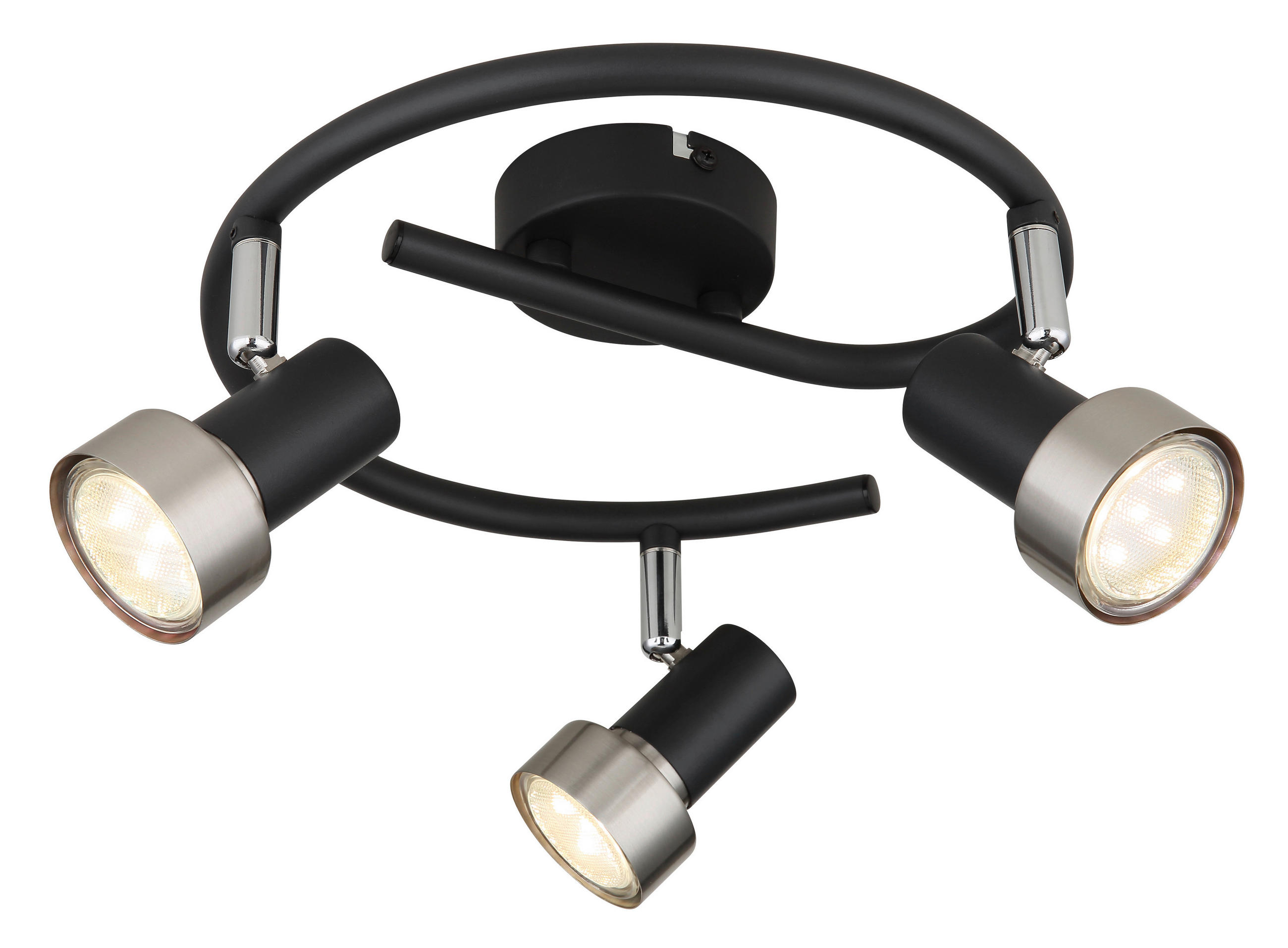 SPOTLIGHT MASON 25/13,3 cm   - kromfärg/svart, Klassisk, metall (25/13,3cm) - Globo